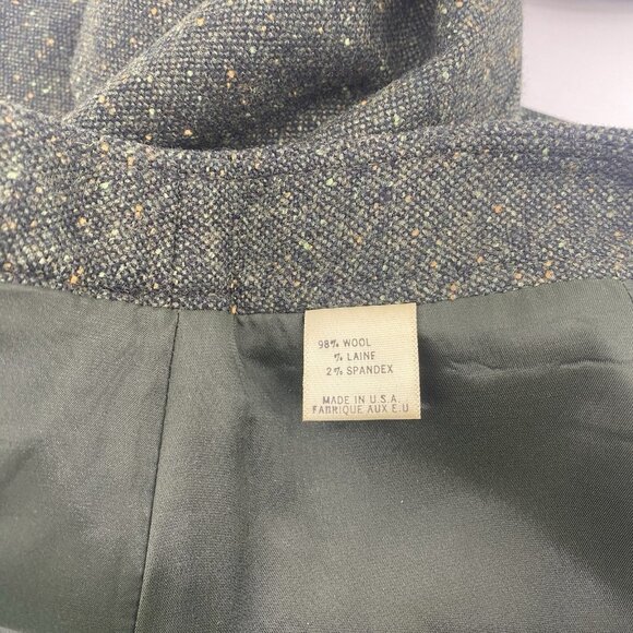 THEORY Size 10 Green Speckled Dots Wool Pleated A-LINE Skirt Pockets VTG Y2K - Picture 5 of 10